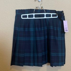 Pleated Plaid Skirt